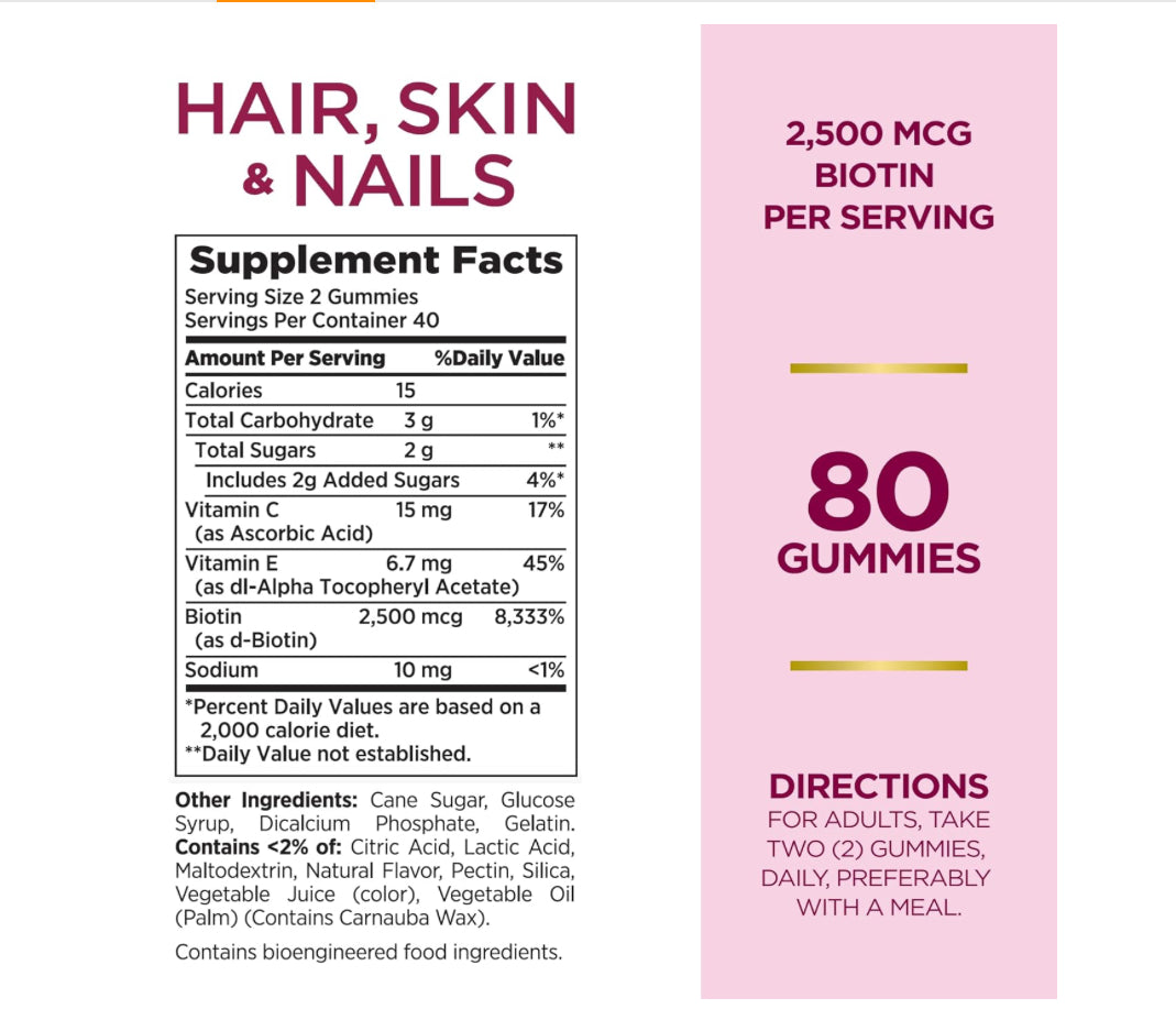 Hair Skin & Nails - Gomitas de Biotina