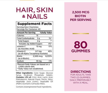 Hair Skin & Nails - Gomitas de Biotina